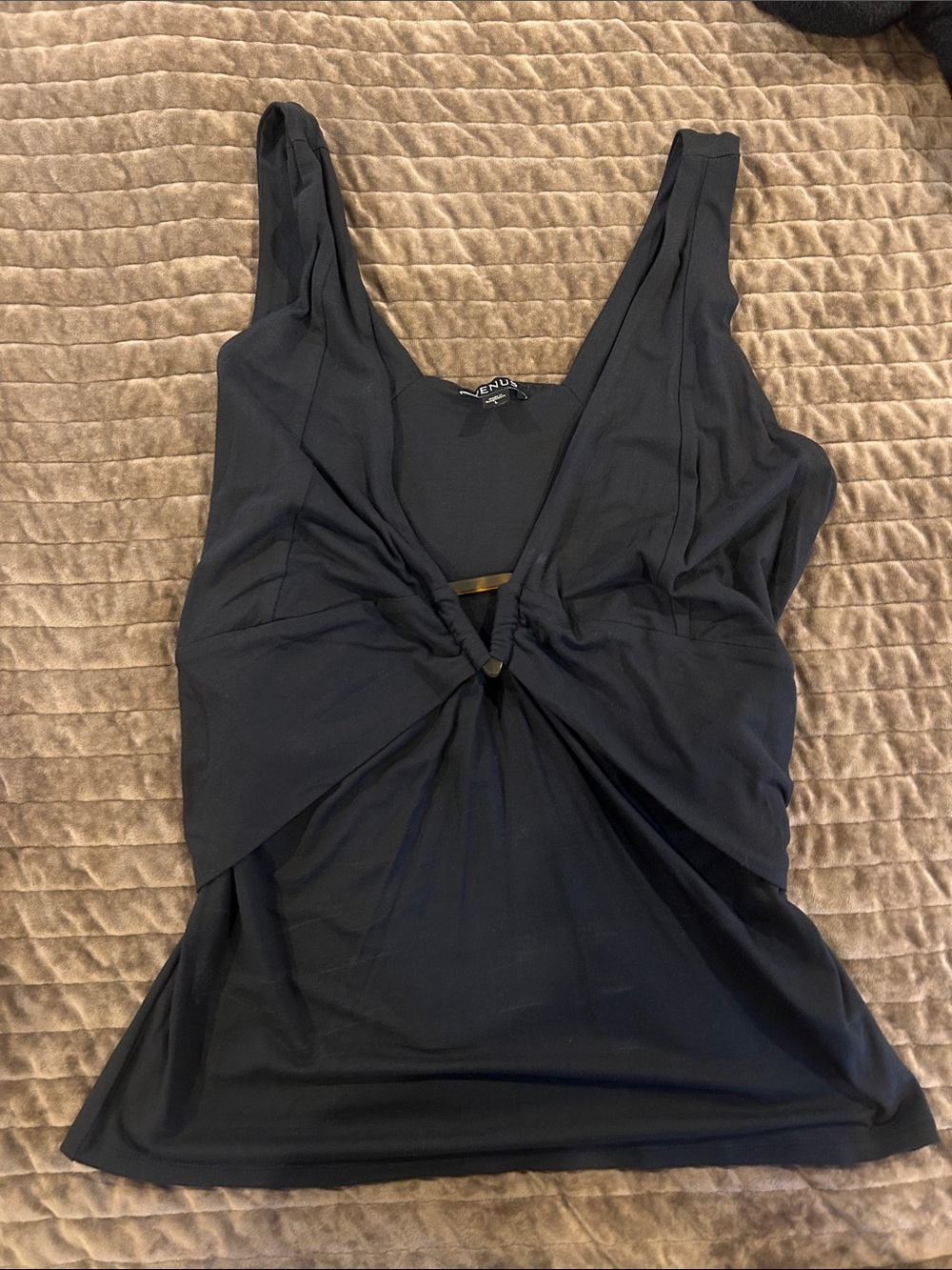 VENUS Black Twist-Front Camisole Tank